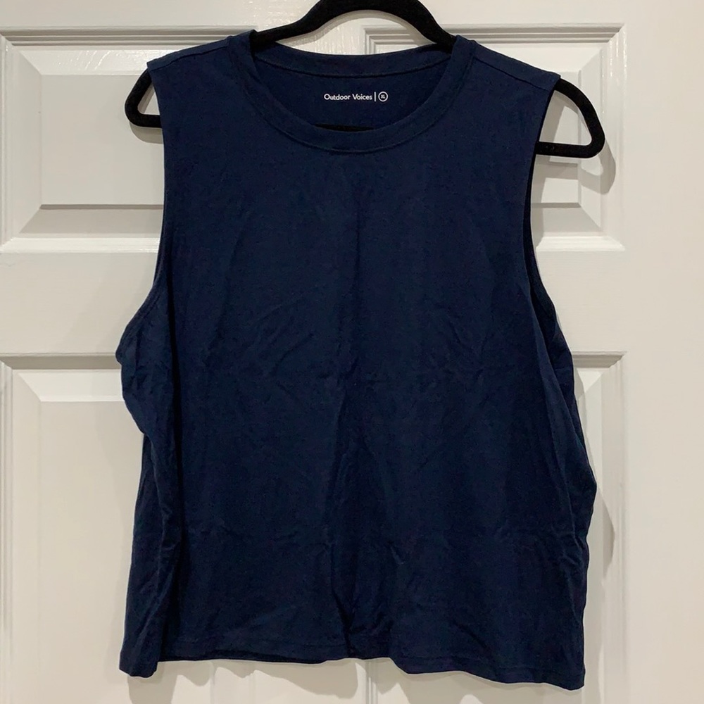 Outdoor voices navy muscle tank